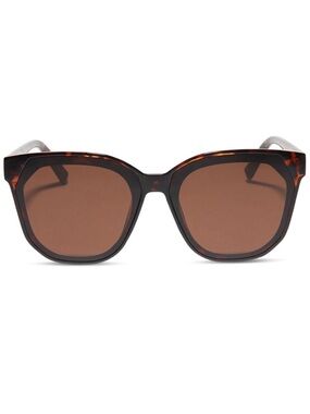DIFF Sia Sunglasses Black Brown Tortoise Frame Solid Brown Lenses NIB
